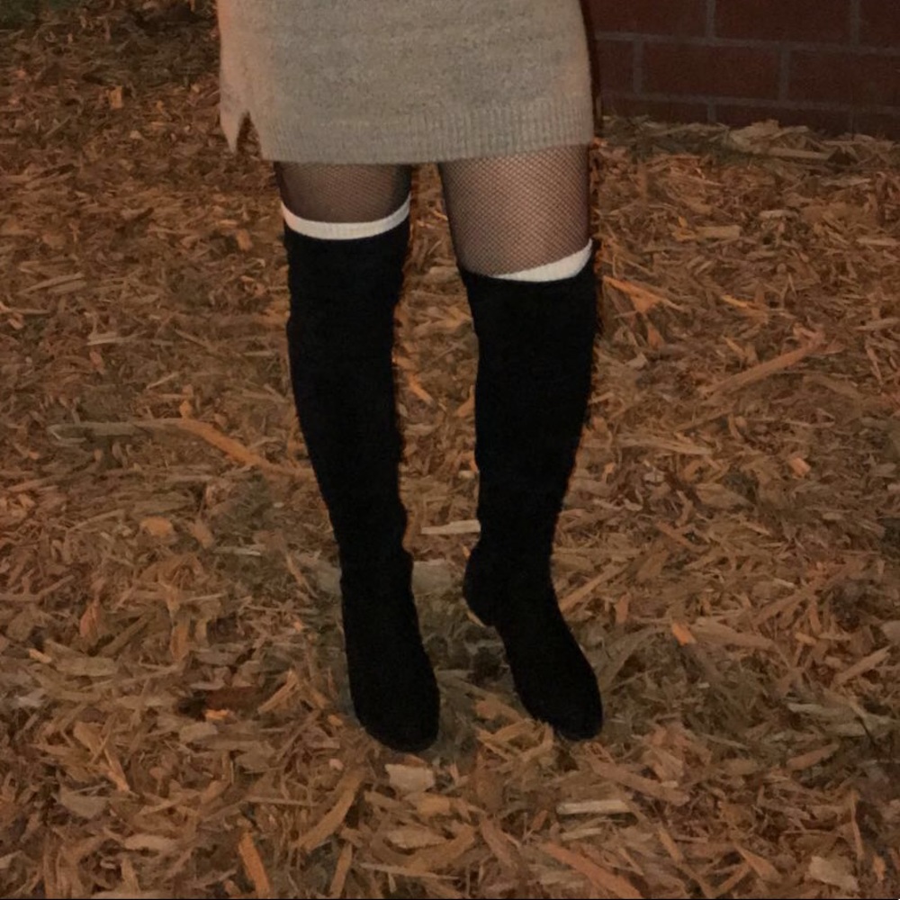 Black knee-thigh high boots